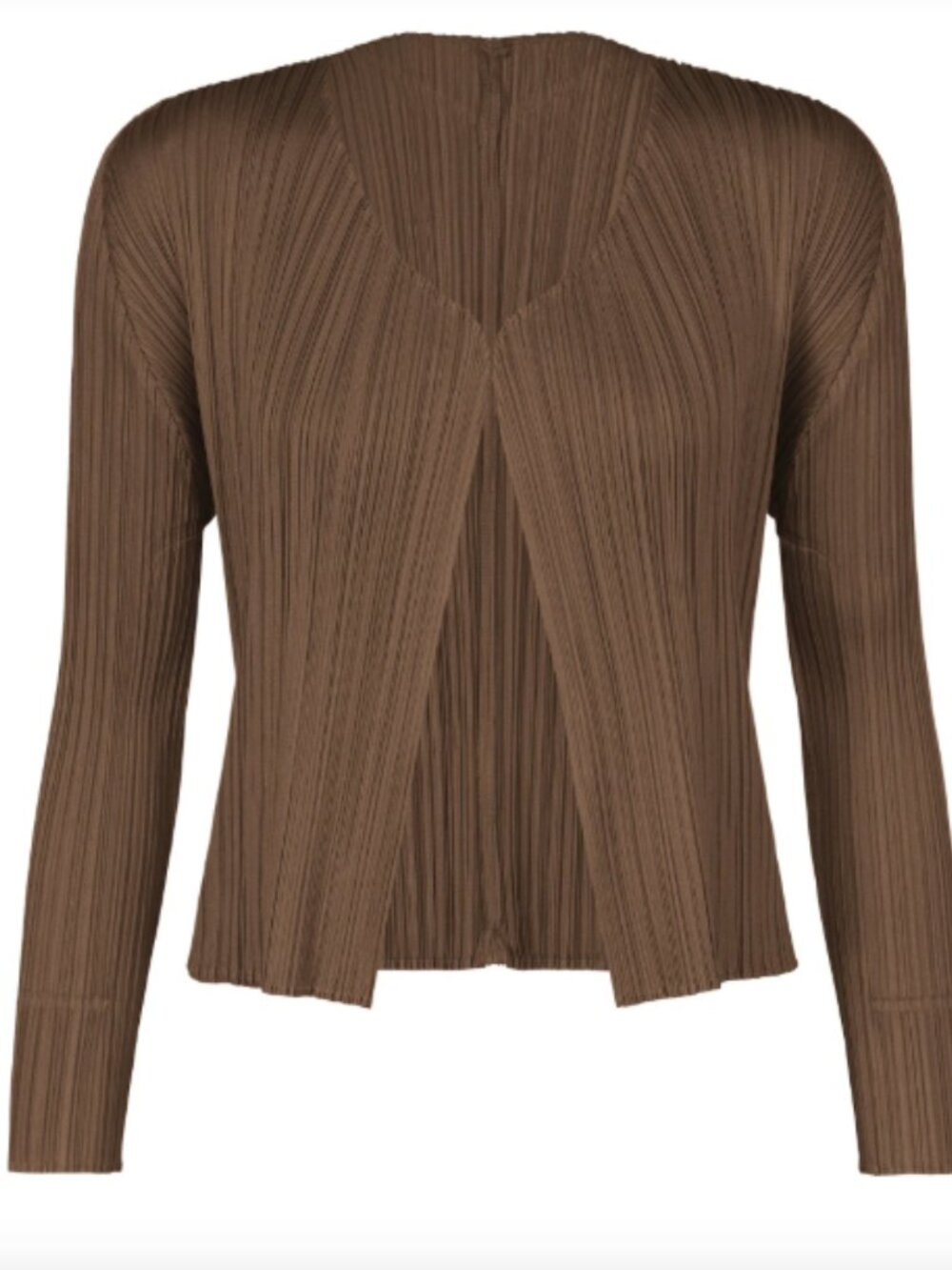 NWT Issey Miyake Pleats Please New Colorful Basics Cardigan in Brown